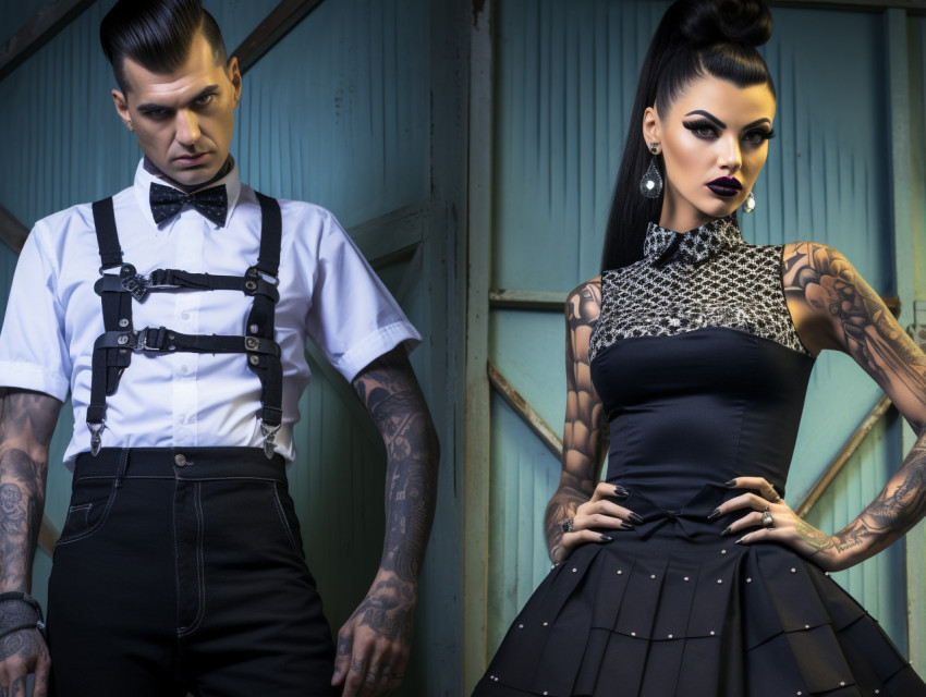 Psychobilly fashion model outfit