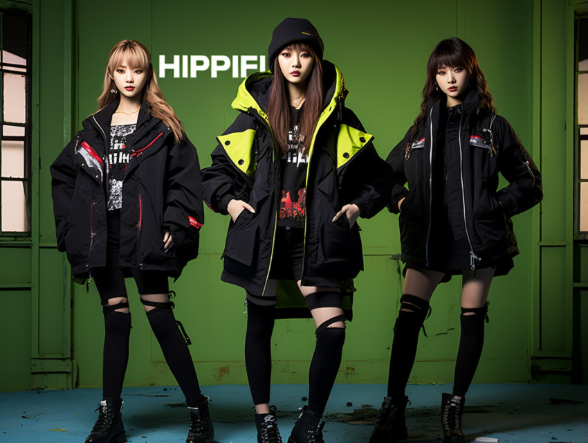 K-pop fashion model in casual wear