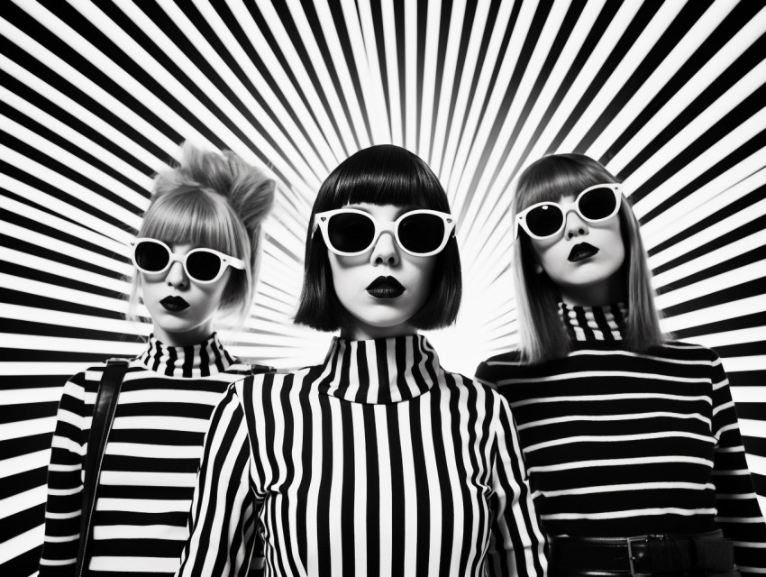 Three Confident Women in Stripes