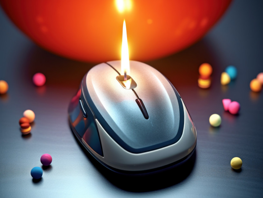 Light up your workspace with a glowing candle computer mouse