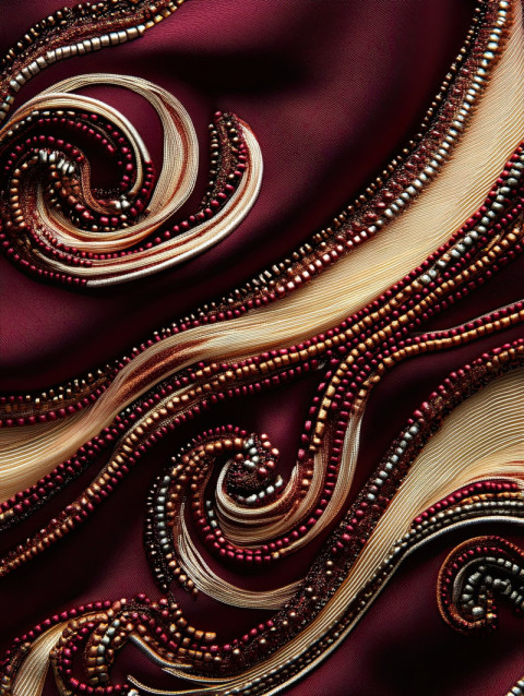 Rolling waves with curving soutache-inspired details