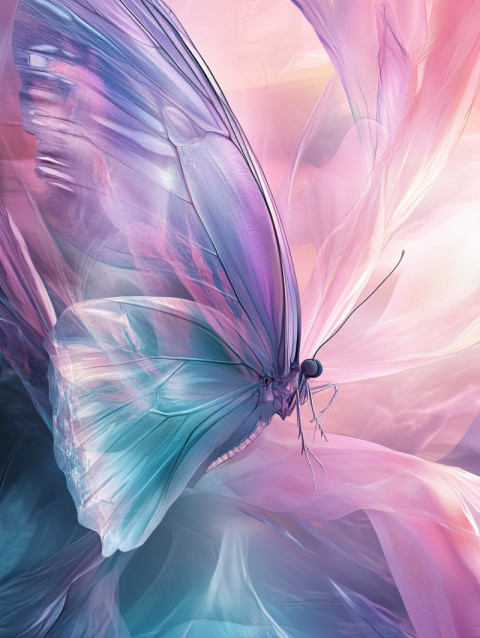 Softly blurred butterfly wings with delicate details