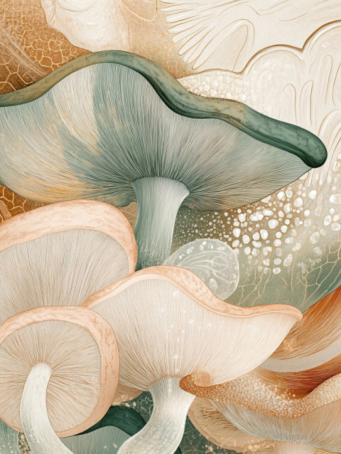 Mushroom spore diagram illustrating spore release