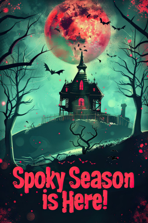 Halloween poster with an eerie yet playful atmosphere