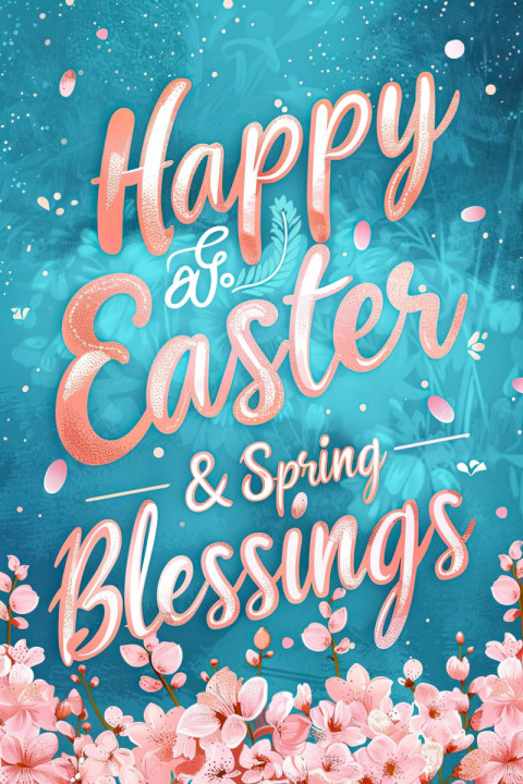 Easter celebration poster with a joyful and pastel toned atmosphere