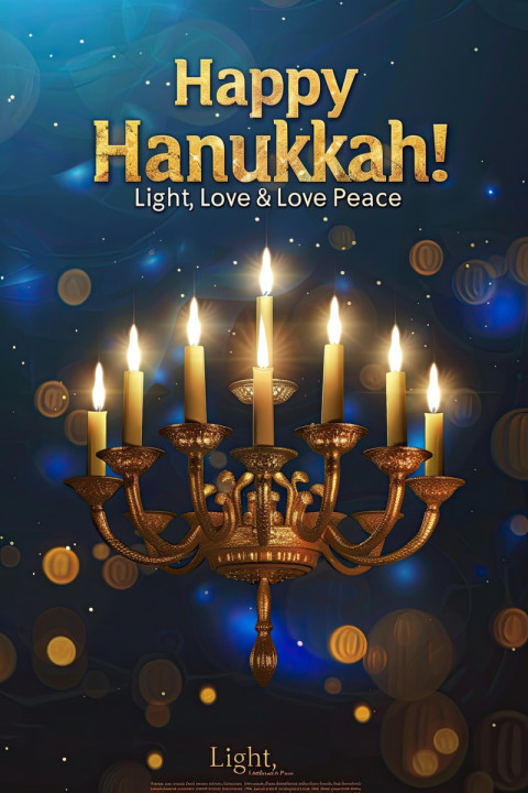 Hanukkah poster with a serene and candlelit atmosphere