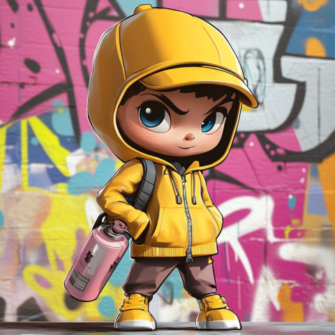 Can spray for graffiti like a human in the style of Graffiti