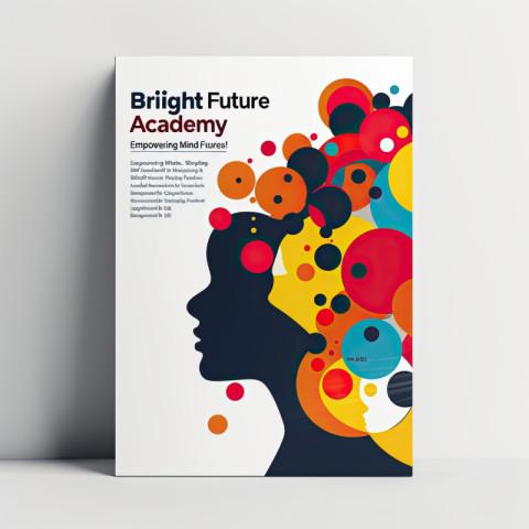 Energetic flyer designs of brightfuture academy with text empowering minds shaping futures