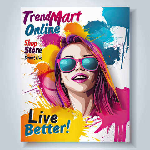 Energetic flyer designs of trendmart online store with text shop smart live better