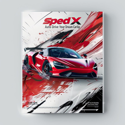 Energetic flyer designs of speedx auto dealership with text drive your dream car today