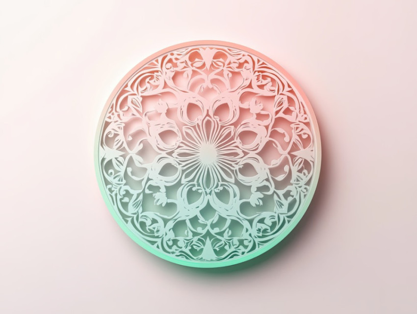 A paper cut coin with ornate filigree