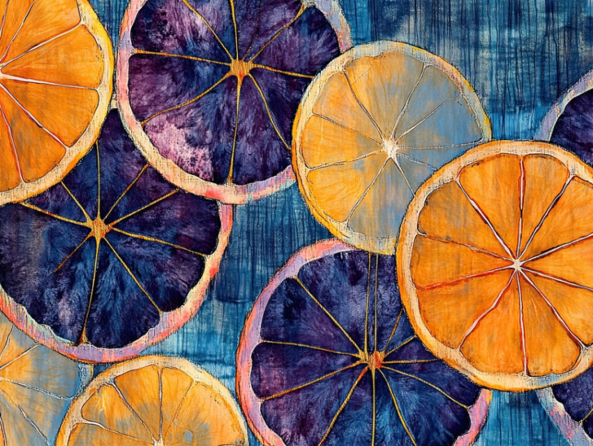 A sliced citrus fruit reveals vibrant