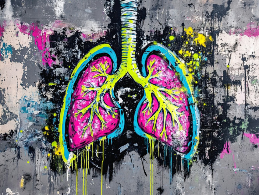 Abstract lungs in spray art