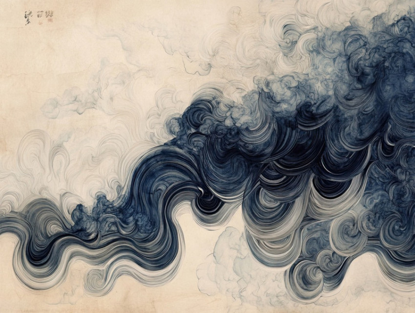 Smoke rising in fluid patterns