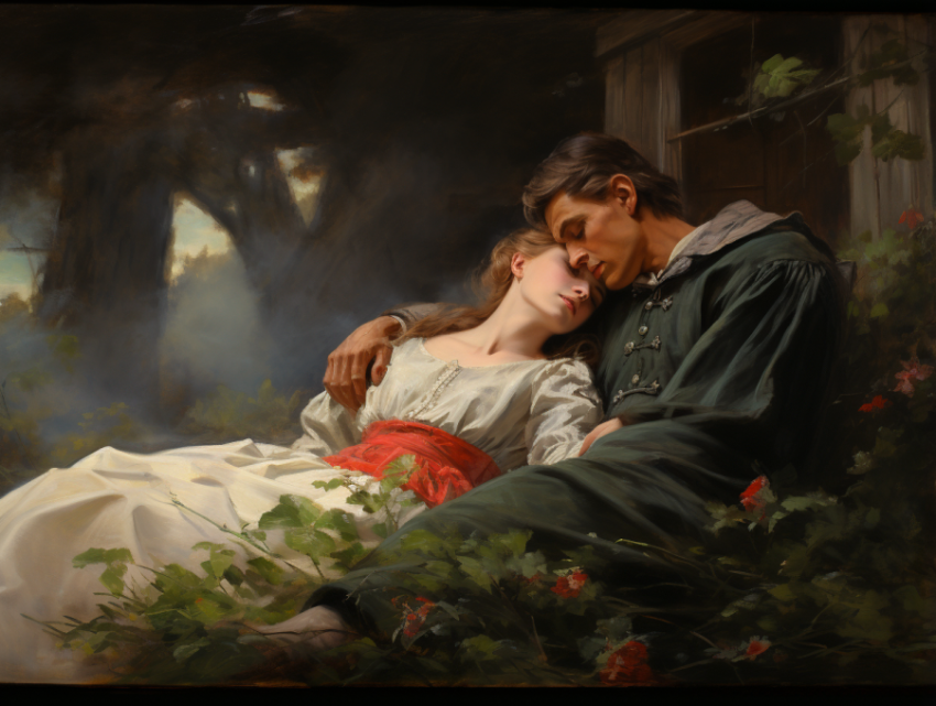 Passionate embrace a neo romanticism painting