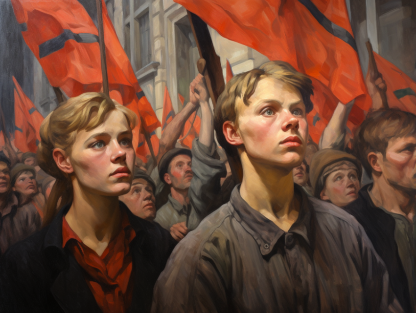 A Socialist Realism Art Painting
