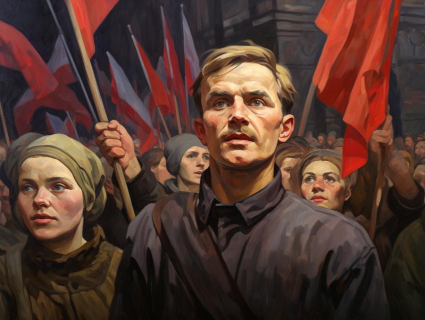 A Socialist Realism Art Painting