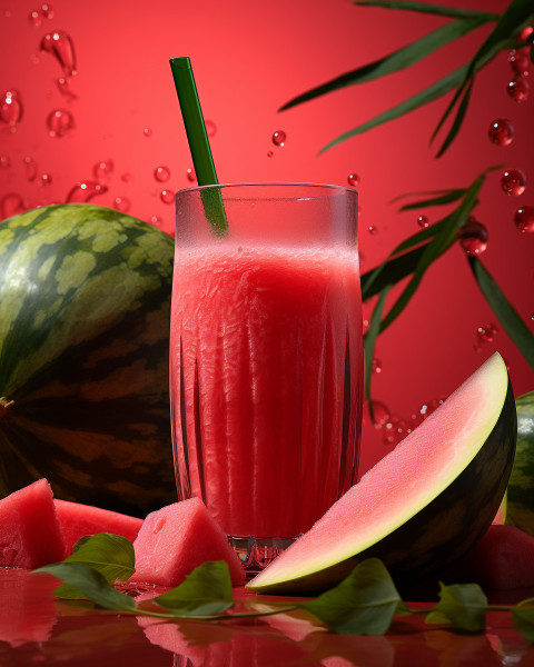 A photo of a Watermelon juice, beverage advertisement photography inspiration