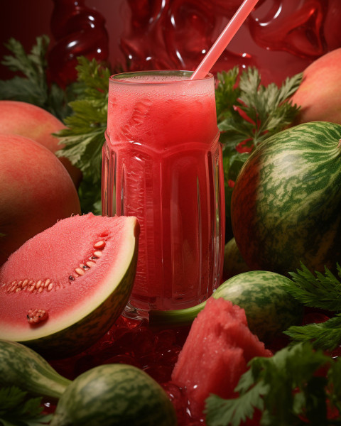 A photo of a Watermelon juice, beverage advertisement photography inspiration