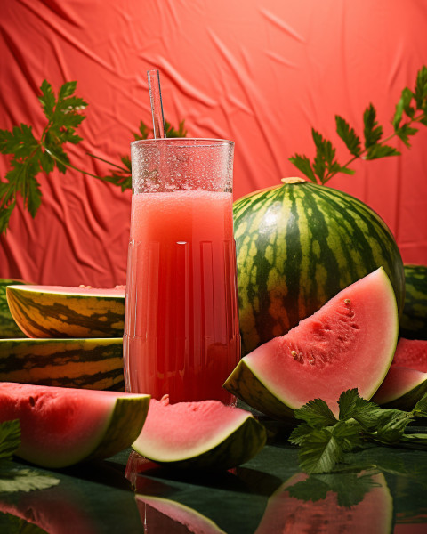 A photo of a Watermelon juice, beverage advertisement photography inspiration