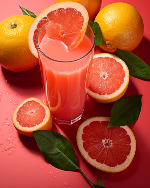 A photo of a Grapefruit juice, beverage advertisement photography inspiration