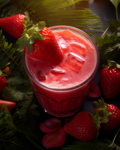 A photo of a Strawberry juice, beverage advertisement photography inspiration