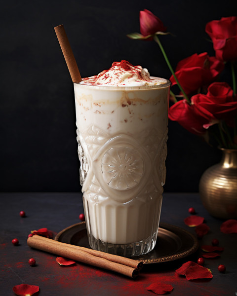 A photo of a Chai milkshake, beverage advertisement photography inspiration