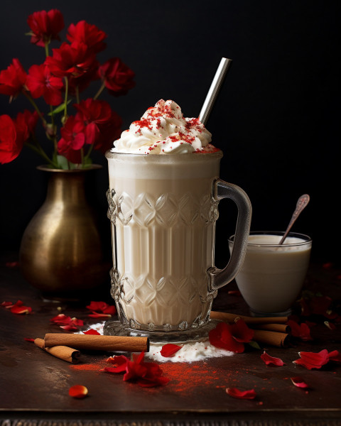 A photo of a Chai milkshake, beverage advertisement photography inspiration