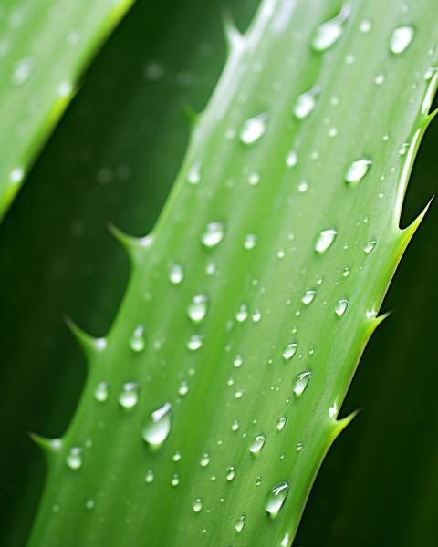 Green Aloe Vera Plant Closeup