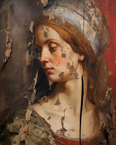 a painting of a woman