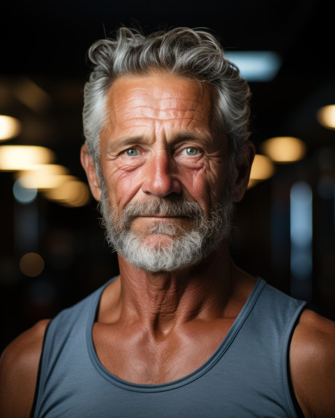 Older man dedicated to gym