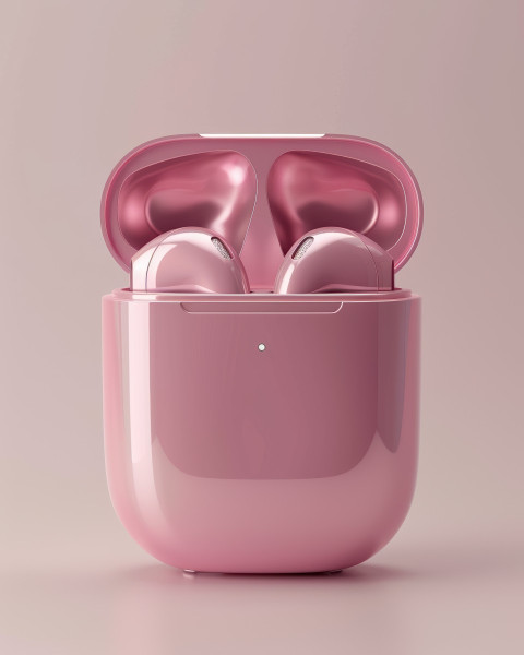 Sleek 3D render of a wireless earbud case on cool gray background