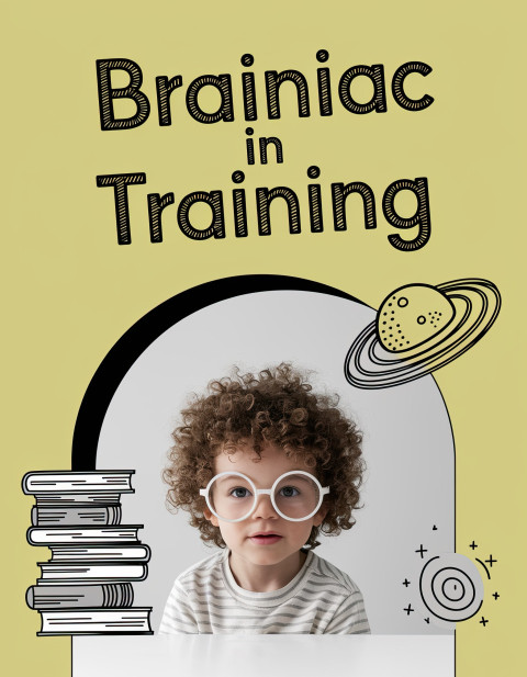 Curly-haired child with oversized glasses smiling under lemon yellow background with swirling galaxy and book doodles. mixed media portraits with witty text art, ideogram prompts. Curly-haired child with oversized glasses smiling under lemon yellow background with swirling galaxy and book doodles. mixed media portraits with witty text art, ideogram prompts.
