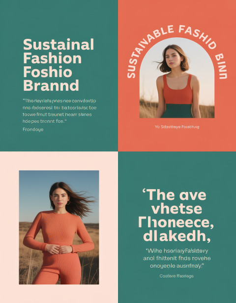 Eco-friendly fashion post using teal and coral colors