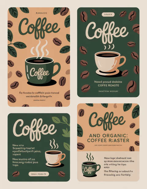 Organic coffee email with green and beige palette