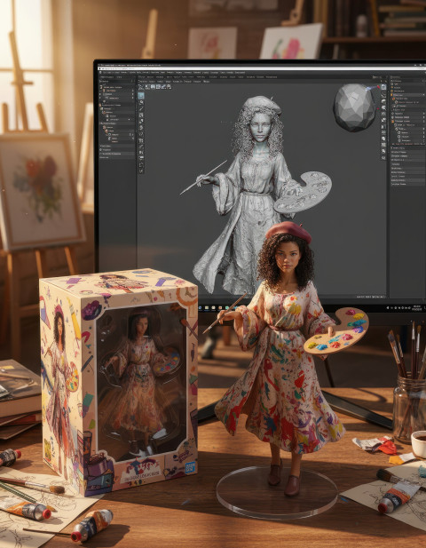 Modern Art Studio Figurine Setup Google Gemini Prompt Modern Art Studio Figurine Setup Google Gemini Prompt