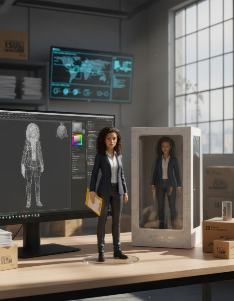 A Logistics Manager in a Supply Chain Warehouse Office Figurine Google Gemini Prompt A Logistics Manager in a Supply Chain Warehouse Office Figurine Google Gemini Prompt