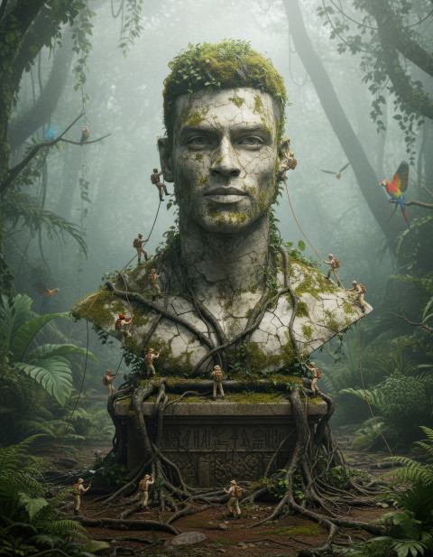 Pvc statue in amazon jungle Pvc statue in amazon jungle