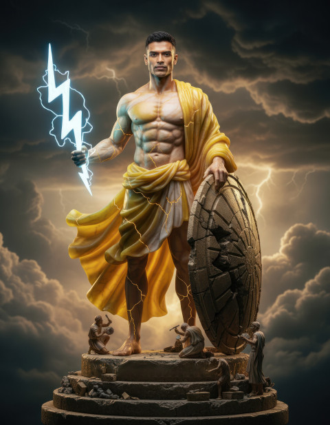 Greek thunder god pvc statue Greek thunder god pvc statue
