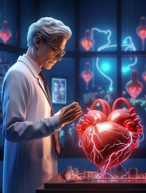 Photo the doctor looks at the heart , Health and Medical stock image