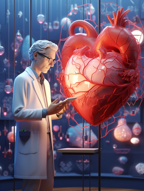 Photo the doctor looks at the heart , Health and Medical stock image