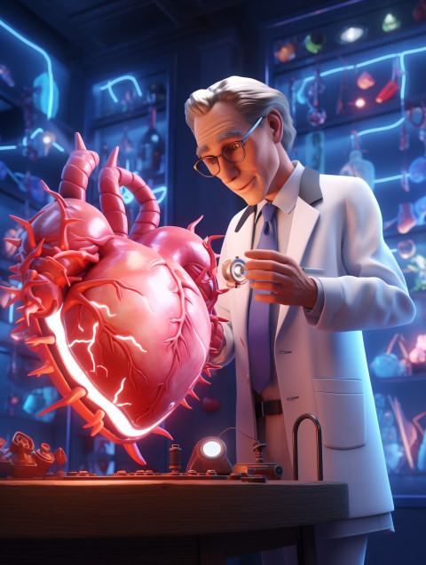 Photo the doctor looks at the heart , Health and Medical stock image