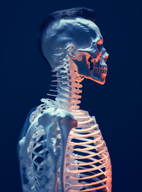 a person has a skeleton with a spine