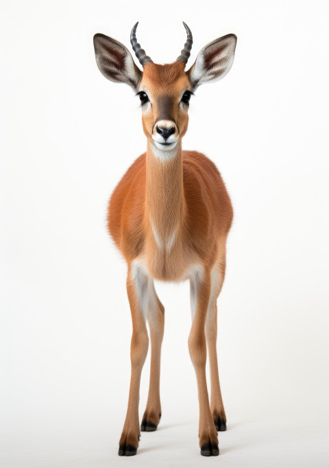 Majestic antelope standing against a white backdrop