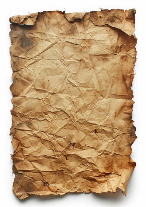 Aged sheet of paper isolated on a white background