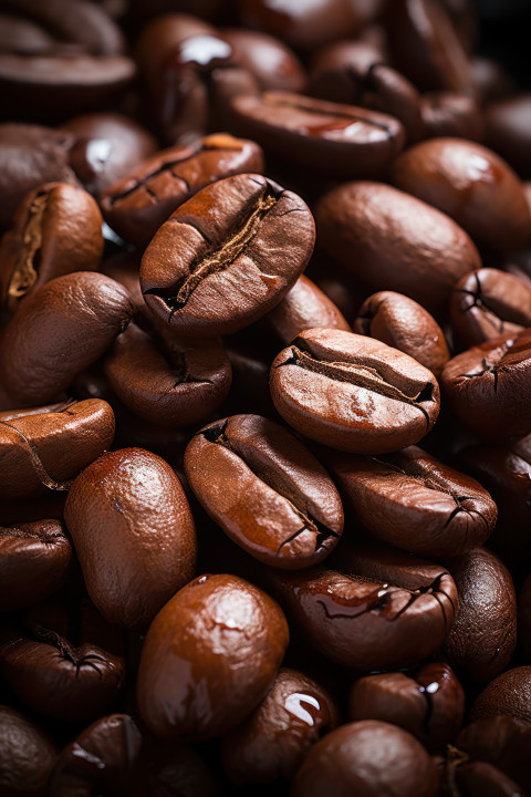 Detailed portrait of coffee beans