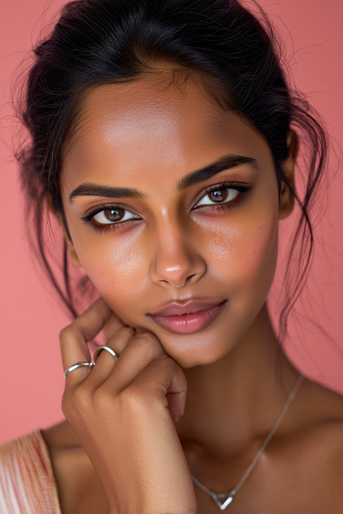 Fierce Indian woman with smokey eyes