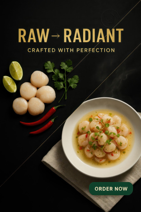 Fresh scallop ceviche with lime Fresh scallop ceviche with lime