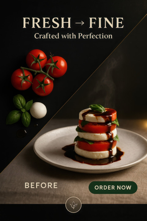 Caprese salad tower with basil Caprese salad tower with basil