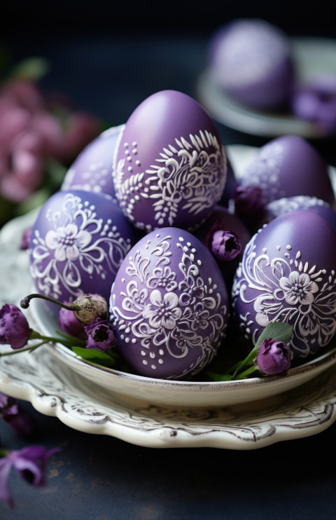 Vibrantly decorated easter eggs showcasing intricate patterns for a joyful celebration